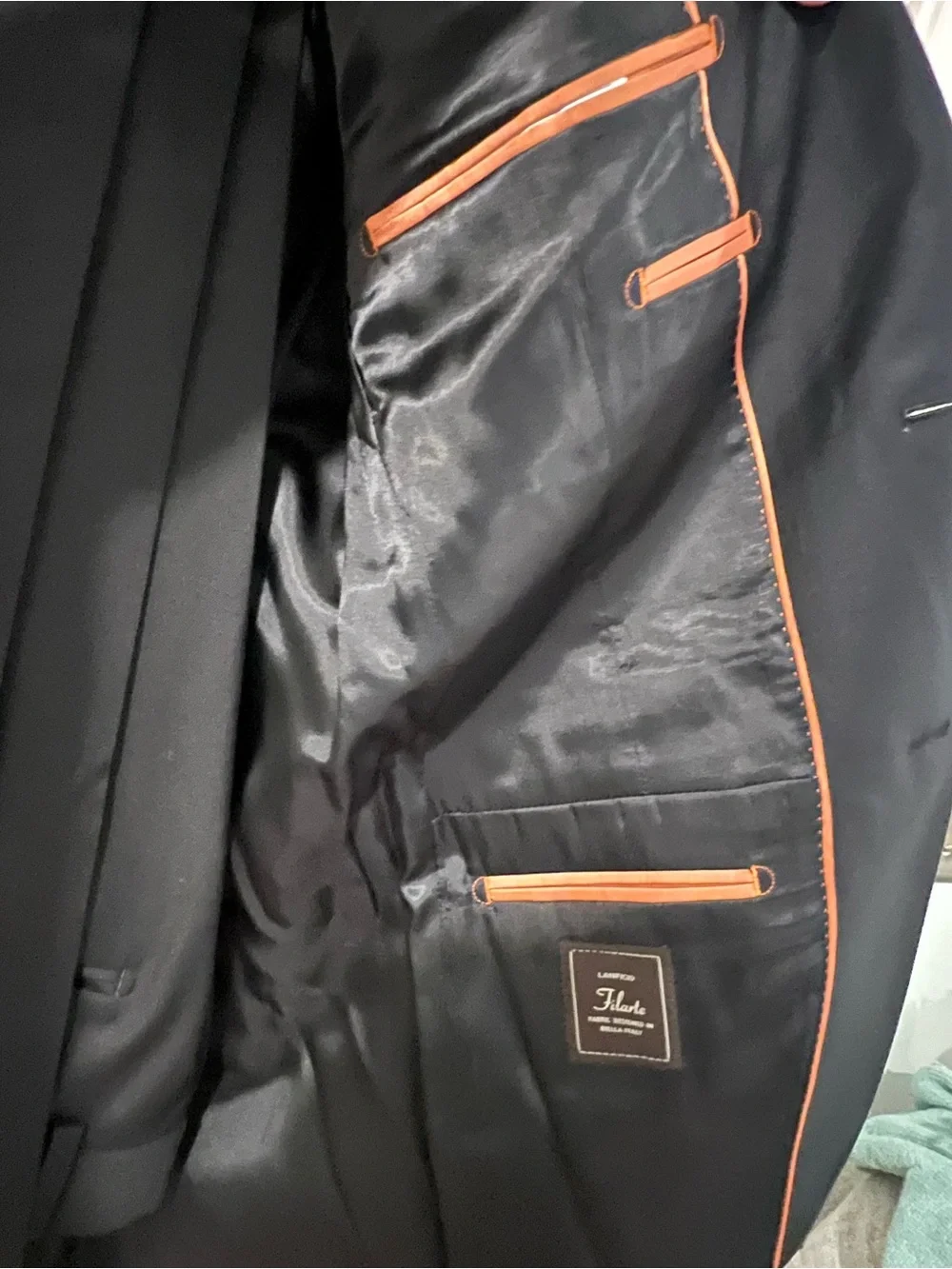 Paul Betenly Classic Black Men's Two-Button Black Suit